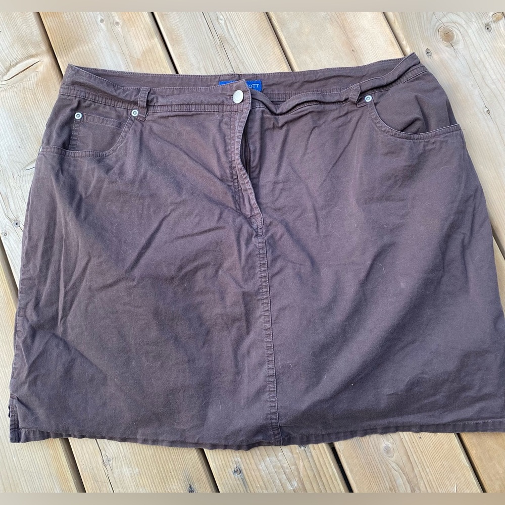 Karen Scott Chocolate Brown Mini Skirt